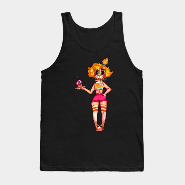 Toy Chica but a human lady!?!?!? Tank Top by spaceagebarbie